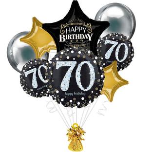 Sparkling Celebration 70th Birthday Foil Balloon Bouquet